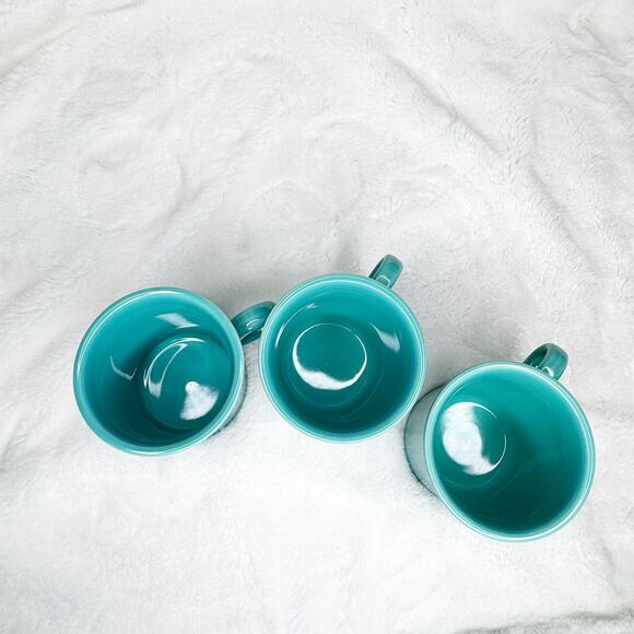 Fiestaware Turquoise Tom & Jerry Fiesta USA Coffee Pottery Mug 12 oz set of 3 - Picture 4 of 5